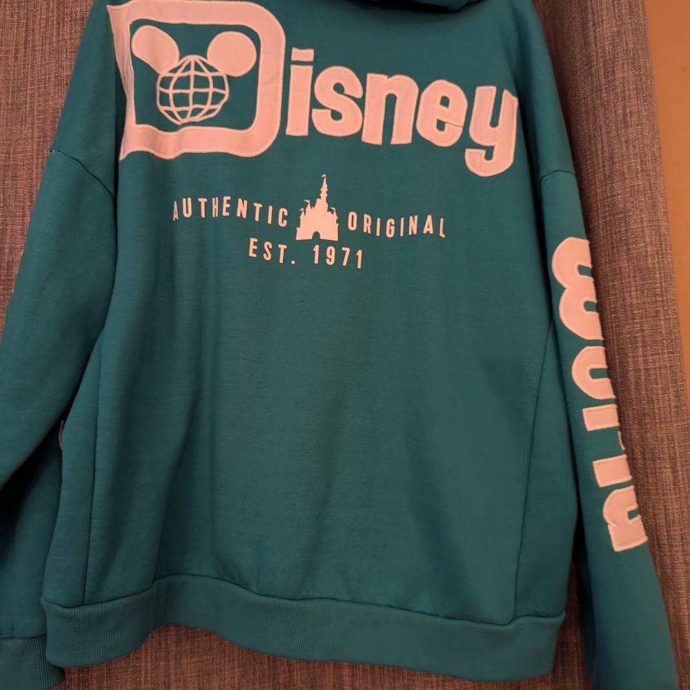 Disney Teal Hoodie with White Logo